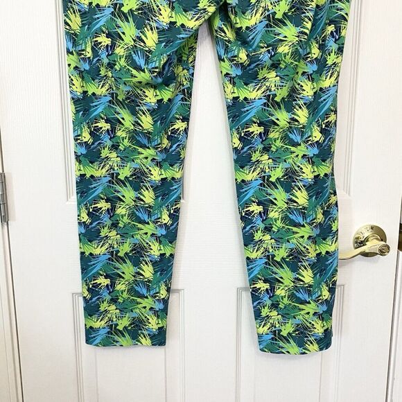 Soft Surroundings Size Large Superla Pull On Pants Skinny Abstract Green Blue - Picture 7 of 9